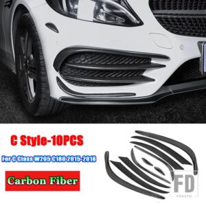 メルセデスベンツ Cクラス W205 C180 C200 C250 C260 C300 C400 C450 2015-2018 フロントバンパーフェンダーフォグランプカバートリムストリッ - 5