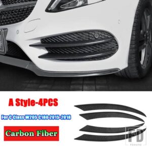 メルセデスベンツ Cクラス W205 C180 C200 C250 C260 C300 C400 C450 2015-2018 フロントバンパーフェンダーフォグランプカバートリムストリッ - 1