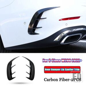 メルセデスベンツ Cクラス W206 C200 C220 C260 C300 2022 + カーアクセサリーリアバンパーリップスプリッタースポイラーエアアウトレットトリ - Carbon Fiber