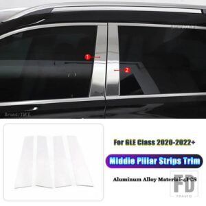 メルセデスベンツ GLE GLSクラス W167 V167 X167 2020 2021 2022 合金カーアクセサリーウィンドウ B C ミドルピラーストリップトリム - For GLE Class 4PCS