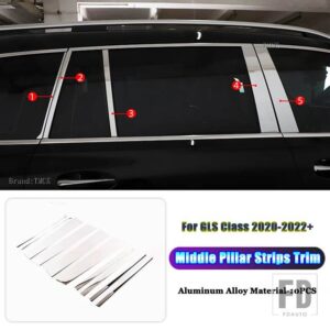 メルセデスベンツ GLE GLSクラス W167 V167 X167 2020 2021 2022 合金カーアクセサリーウィンドウ B C ミドルピラーストリップトリム - For GLS Class 10PCS