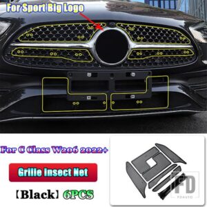 メルセデスベンツ Cクラス W206 C200 C220 C260 C300 2022 カーアクセサリー吸気フロントグリルグリルメッシュ抗マウス昆虫ネット - For Sport Big Logo