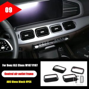 メルセデスベンツ GLEクラス W167 V167 GLE350 GLE450 2020 + カーアクセサリー ABS クロームセンターコンソールギアフルキットステッカー - 9