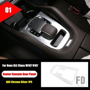メルセデスベンツ GLEクラス W167 V167 GLE350 GLE450 2020 + カーアクセサリー ABS クロームセンターコンソールギアフルキットステッカー - 1