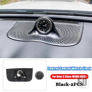 メルセデスベンツ Cクラス W206 C200 C220 C260 C300 2022 + カーアクセサリー中央制御ダッシュボードパネルクォーツ時計時計 - Black