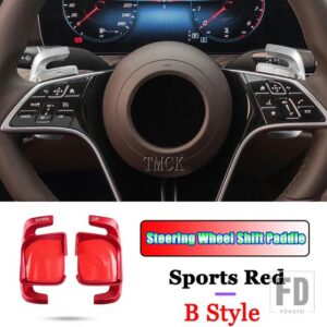 メルセデスベンツ CE Sクラス W206 W213 W223 AMG E53 E63 2021 2022 カーアクセサリーステアリングホイールシフトパドルシフター延長 - B Style Red