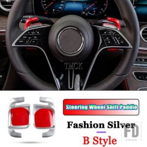 メルセデスベンツ CE Sクラス W206 W213 W223 AMG E53 E63 2021 2022 カーアクセサリーステアリングホイールシフトパドルシフター延長 - B Style Silver