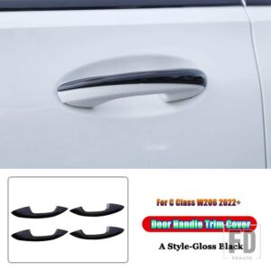 メルセデスベンツ Cクラス W206 C200 C220 C260 C300 2022 + ABS カーアクセサリー外装ドアハンドルボウルカバートリムフレームステッカー - A Style3