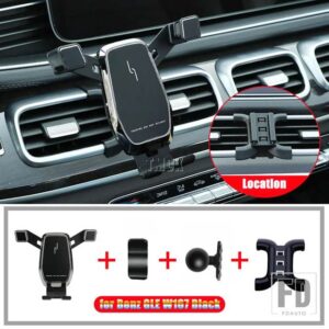 メルセデスベンツ GLE GLSクラス W167 V167 GLE350 GLE450 AMG GLE53 X167 2020 + 自動車電話バックルブラケットホルダーエアベント口スタンド - Black