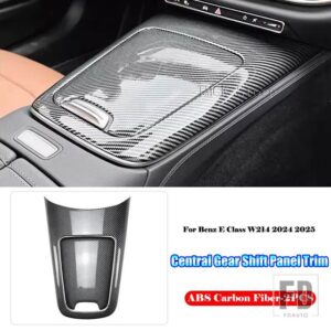 メルセデスベンツ Eクラス W214 E200 E220 E260 E300 2024 2025 カーアクセサリー中央制御ギアシフトパネルトリムカバーフレーム - Carbon Fiber