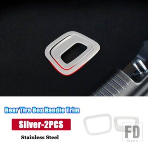 メルセデスベンツ Cクラス W206 C200 C220 C260 C300 2022 + カーアクセサリーテールゲートトランクタイヤ収納ボックスハンドルカバートリムリ - Silver
