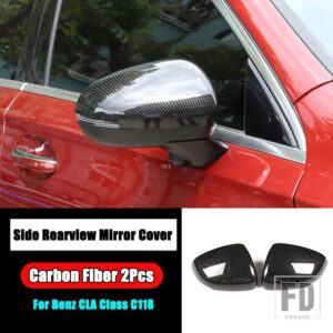 メルセデスベンツ カーアクセサリーバックミラーカバーキャップシェルトリム CLAクラス C118 CLA180 200 220 250 2020 + 部品 - Carbon Fiber
