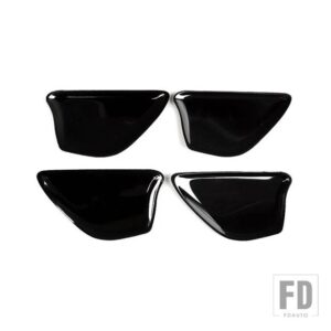メルセデスベンツ C E GLCクラス W205 W213 X253 ステンレスカーアクセサリーインテリアドアハンドルボウルカバートリムステッカー - Black