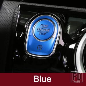メルセデスベンツ CLAクラス C118 CLA250 220D B クラス W247 B200 2019 2020 エンジンスタートストップボタンリングトリムカバーステッカー - Blue