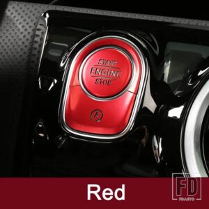 メルセデスベンツ CLAクラス C118 CLA250 220D B クラス W247 B200 2019 2020 エンジンスタートストップボタンリングトリムカバーステッカー - Red