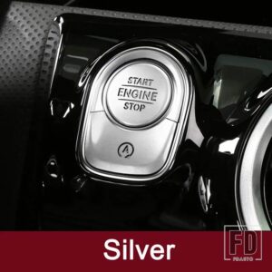 メルセデスベンツ CLAクラス C118 CLA250 220D B クラス W247 B200 2019 2020 エンジンスタートストップボタンリングトリムカバーステッカー - Silver