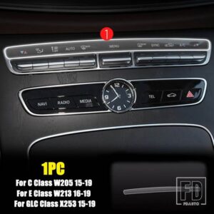メルセデスベンツ C E GLCクラス W205 W213 X253 カーセンターコントロール AC 画面ボタン時計テーブル時計膜プロテクターフィルム - 2