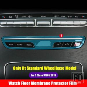 メルセデスベンツ Cクラス W205 2019-21 カーセンターコンソールマウス高級インテリアモールディング TPU プロテクターフィルムアクセサリー - 7