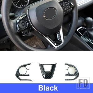 トヨタ カローラクロス XG10 2022-2024 ステアリングホイールの装飾カバートリムインテリアアクセサリー - Black