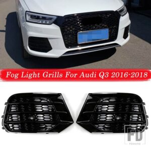 アウディ フォグライトカバーフォグランプカバー Q3 2016-2018 フロントバンパーフォグライトカバーグリル - C