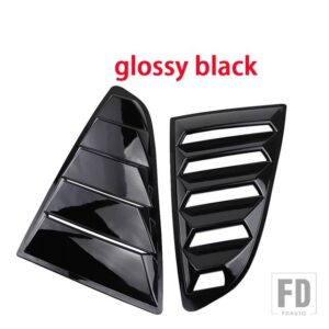 フォード リアクォーターウィンドウルーバースクープスポイラーチューニングパネルサイドエアベントカバーマスタング 2015-18 - Glossy Black