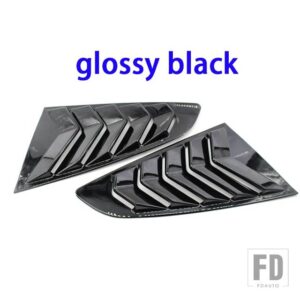 フォード リアサイドウィンドウ 1/4 スクープルーバーシャッターカバートリムの交換マスタング 2015 2016 2017 - Glossy Black