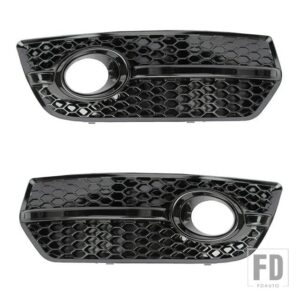 アウディ ペア車 Q5 40148 フォグライトランプカバーハニカムグリルグリルカーアクセサリー - Glossy Black