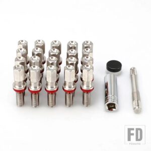 20個 円錐シートホイールボルトスタッドロックロックホイールナットスリーブ + タイプダウエルピン YC101472-75