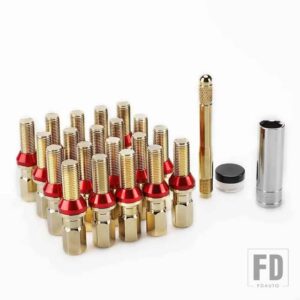 20個 円錐シートホイールボルトスタッドロックロックホイールナットスリーブ + タイプダウエルピン YC101472-75