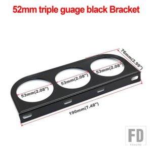 汎用 2インチ 52mmカーメーターホルダーブラックシングルダブルトリプルカーゲージポッド駆動自動車用 2インチ 52mmゲージ - YC100218-BK