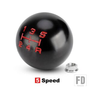 ホンダ アルミ 5/6速マットボール形状シフトギアノブ フィットシビックシティ FD2 FN2 EP3タイプ R DC2 DC5 シフトノブ M10*1.5 - 5speed BK