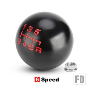 ホンダ アルミ 5/6速マットボール形状シフトギアノブ フィットシビックシティ FD2 FN2 EP3タイプ R DC2 DC5 シフトノブ M10*1.5 - 6speed BK