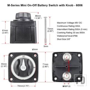 2 3 4 ポジションバッテリー質量マリンスイッチ M10 スタッド 300A DC 32V アイソレータ切断ロータリーキャンピングカー RV トラックボート用 - 2 Position