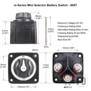 2 3 4 ポジションバッテリー質量マリンスイッチ M10 スタッド 300A DC 32V アイソレータ切断ロータリーキャンピングカー RV トラックボート用 - 4 Position