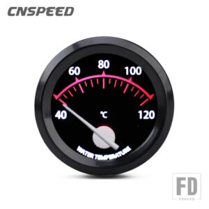 2インチ52mm 12V レーシングカーターボブーストゲージ水温タコメーター RPM ゲージ油圧センサーボルトメーターポインター LED - Water Temp Gauge