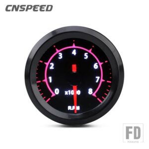 2インチ52mm 12V レーシングカーターボブーストゲージ水温タコメーター RPM ゲージ油圧センサーボルトメーターポインター LED - Tachometer