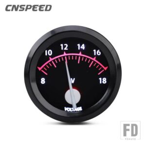 2インチ52mm 12V レーシングカーターボブーストゲージ水温タコメーター RPM ゲージ油圧センサーボルトメーターポインター LED - Volt Meter