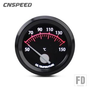 2インチ52mm 12V レーシングカーターボブーストゲージ水温タコメーター RPM ゲージ油圧センサーボルトメーターポインター LED - Oil Temp Gauge