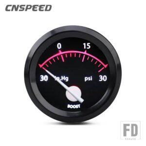 2インチ52mm 12V レーシングカーターボブーストゲージ水温タコメーター RPM ゲージ油圧センサーボルトメーターポインター LED - Boost Guage Psi