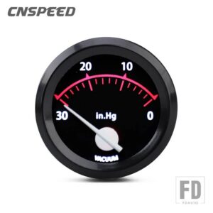2インチ52mm 12V レーシングカーターボブーストゲージ水温タコメーター RPM ゲージ油圧センサーボルトメーターポインター LED - Vacuum Gauge