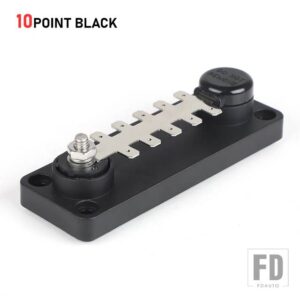 55A 12-48V タブタイプ端子バスバー 10 ポイント単層 TTB710N02 マリングレードパワー最大アンペア数分布 - Black