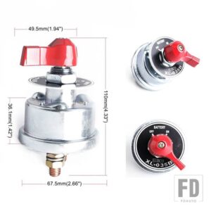 300A カットオフ回転アイソレーター 鍵穴付き 12V マリンロータリーバッテリースイッチ キャンピングカー ボート トラック RV 自動車用 - A