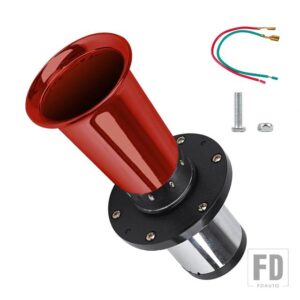 フォード エアホーンクロームモデル T スタイルオールドスクールクローム OOGA エアホーンアンティーククラシック古い 12V 110DB エアホーンク - Red