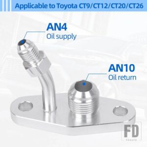 汎用 トヨタ AN10 AN8 AN4 ターボオイルリターンフィードドレンフランジ M8 X 1.25mm CT20 CT26 - AN10