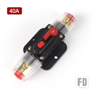 サーキットブレーカー 12V 24V 適合自己回復ヒューズ電源ヒューズホルダースイッチ 40A 50A 60A 80A 100A 125A 150A - 40A