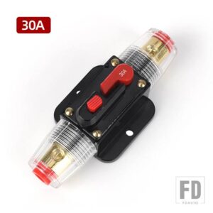 サーキットブレーカー 12V 24V 適合自己回復ヒューズ電源ヒューズホルダースイッチ 40A 50A 60A 80A 100A 125A 150A - 30A