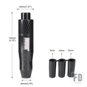 汎用 5速カーボンスタイル 13 cmギアシフトノブ 8mm 10mm 12mm形状マニュアルトランスミッションシフターレバーノブ - Automatic Car NS
