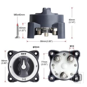 2 3 4 ポジションバッテリー切断 12V スイッチアイソレーターバッテリー回路カッター キャンピングカー RV トラック ボート キャラバン用 - 7