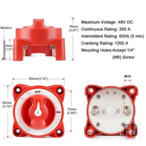 2 3 4 ポジションバッテリー切断 12V スイッチアイソレーターバッテリー回路カッター キャンピングカー RV トラック ボート キャラバン用 - 1