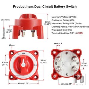 2 3 4 ポジションバッテリー切断 12V スイッチアイソレーターバッテリー回路カッター キャンピングカー RV トラック ボート キャラバン用 - 3